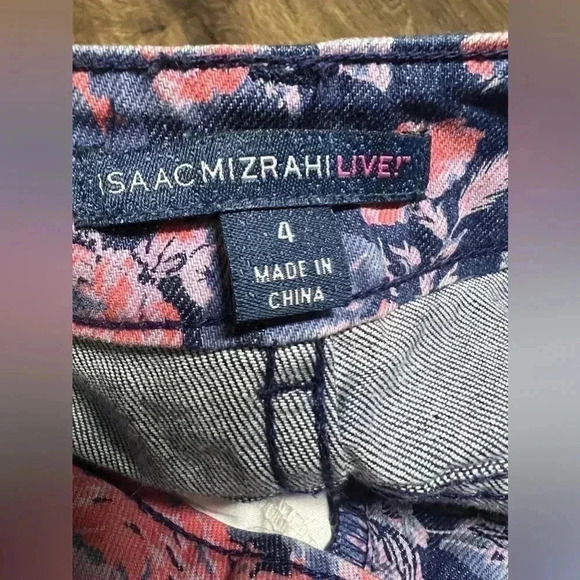 Isaac Mizrahi floral denim jeans size 4 - Picture 4 of 8